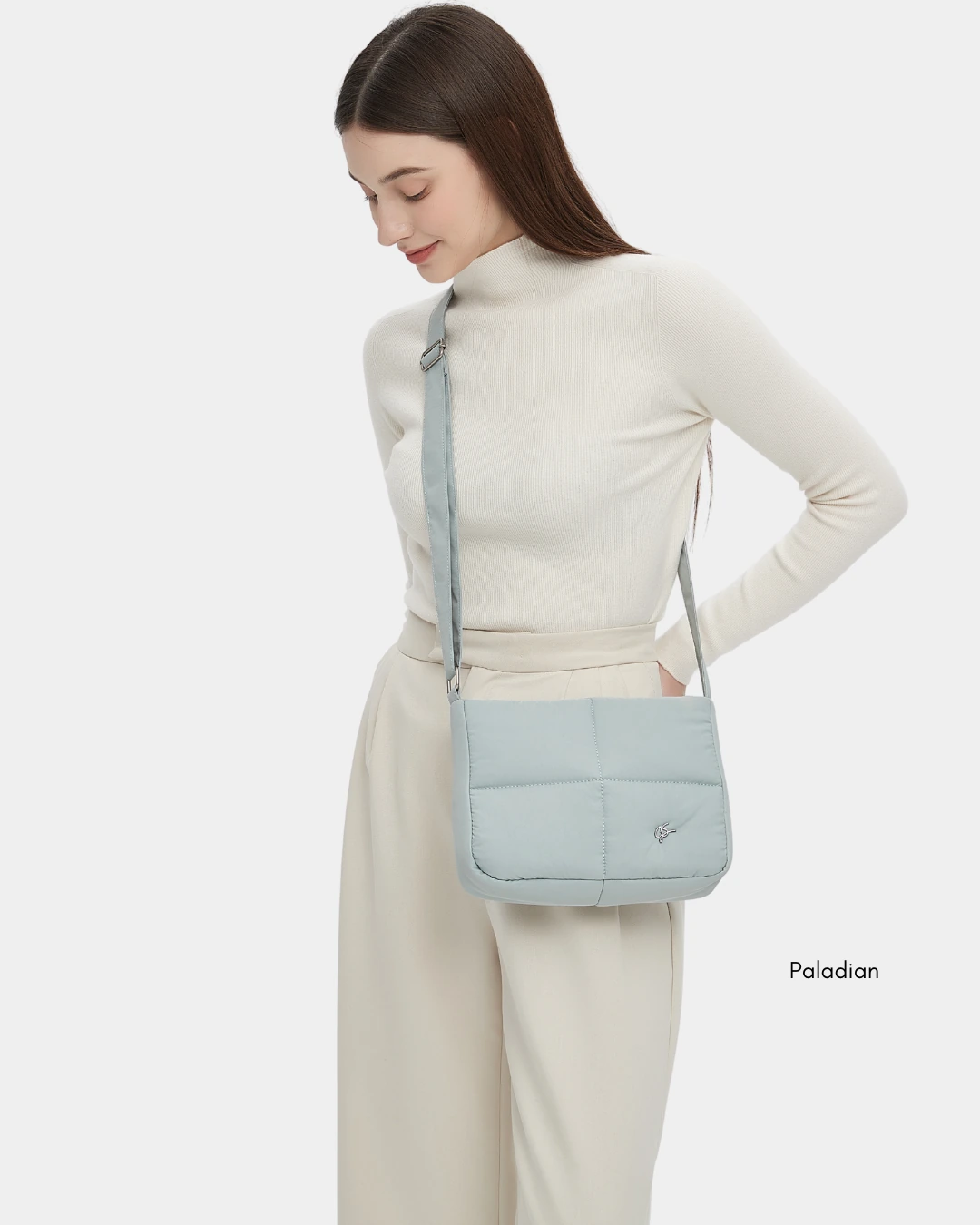 Waffle Medium Puffer Sling Bag (Palladian) - Image 10