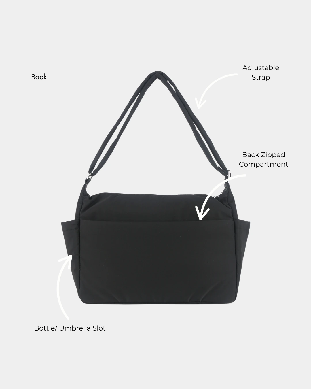 Mylah Nylon Puffer Sling Bag (Chocolate) - Image 6