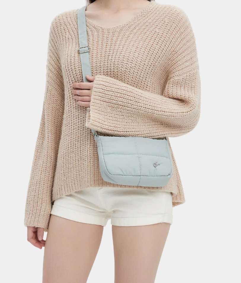 Waffle Mini Puffer Sling Bag (Palladian)