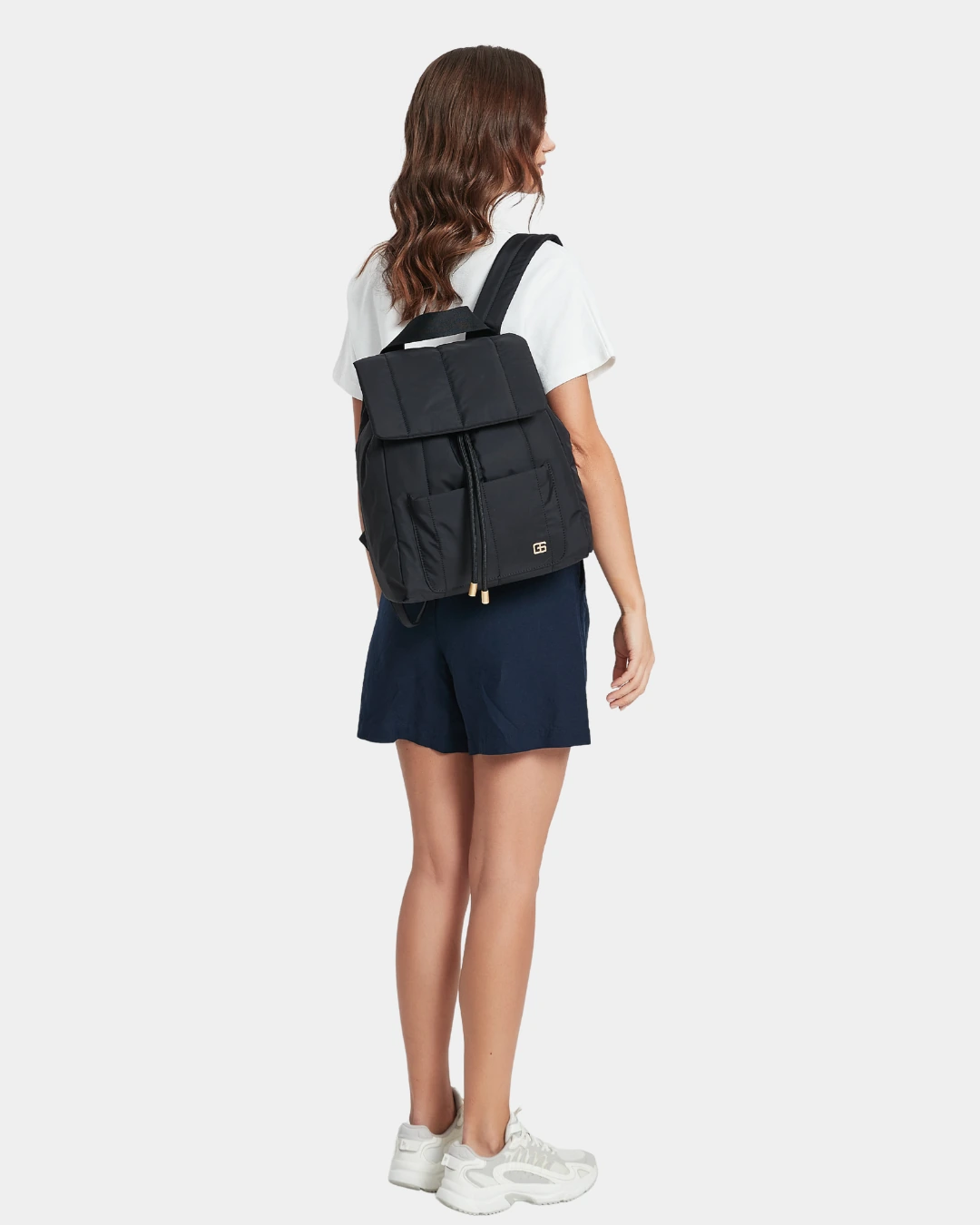 Leonda Puffer New Nylon Backpack A4 Sized (Black) - Image 6