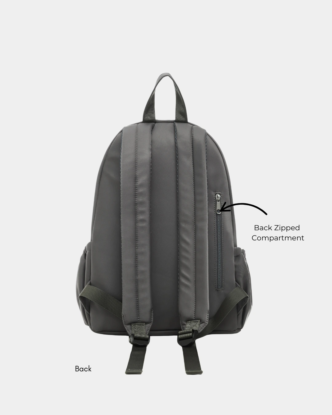 Kaylie Nylon Backpack (Grey) - Image 5