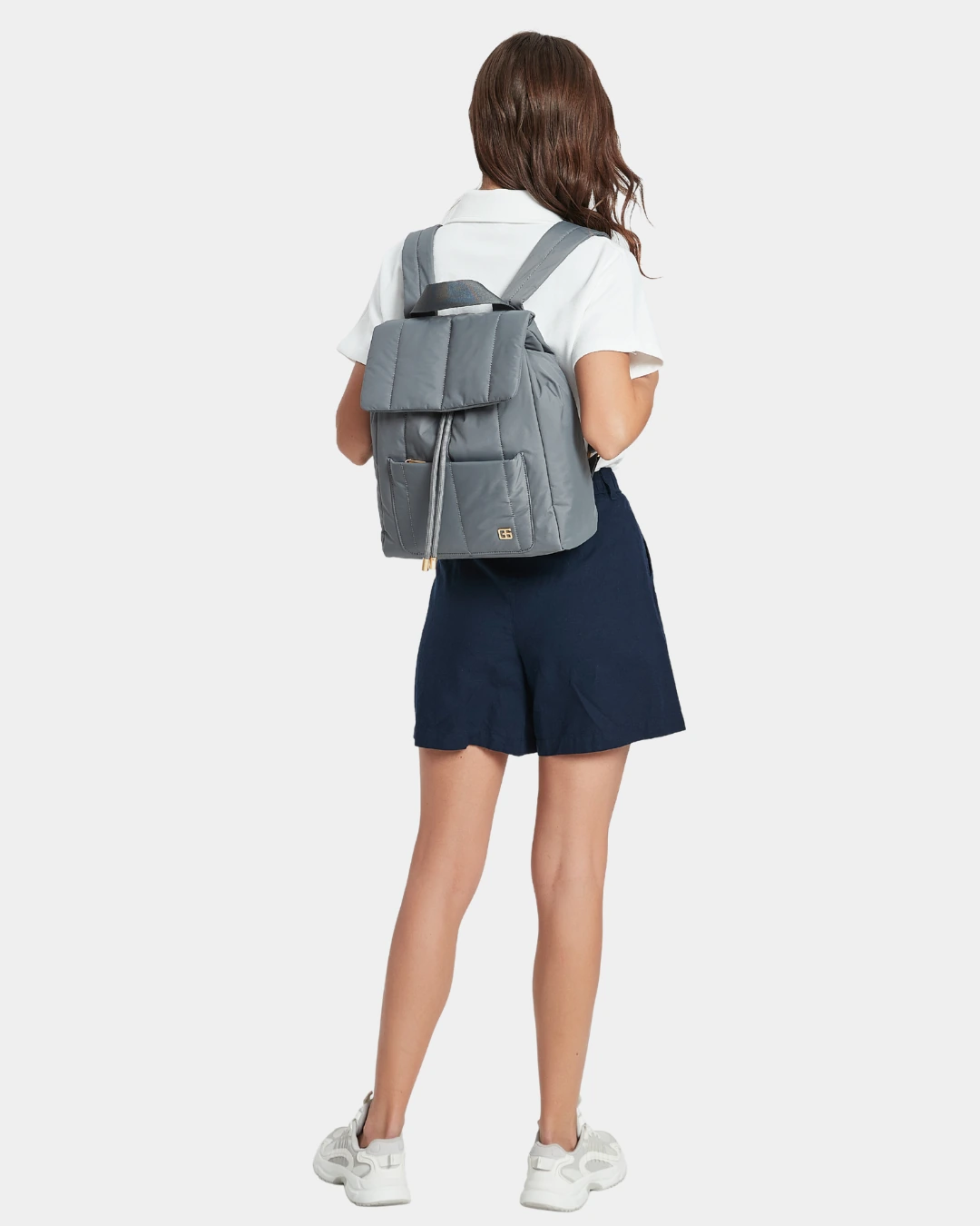 Leonda Puffer New Nylon Backpack A4 Sized (Dark Grey) - Image 6
