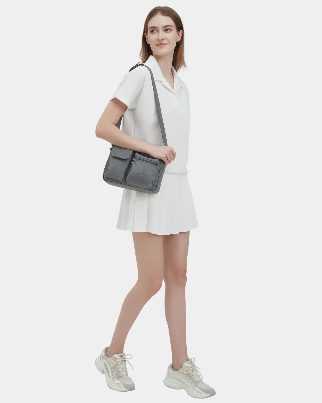 Zeon Nylon Sling Bag (Dark Grey) - Image 6