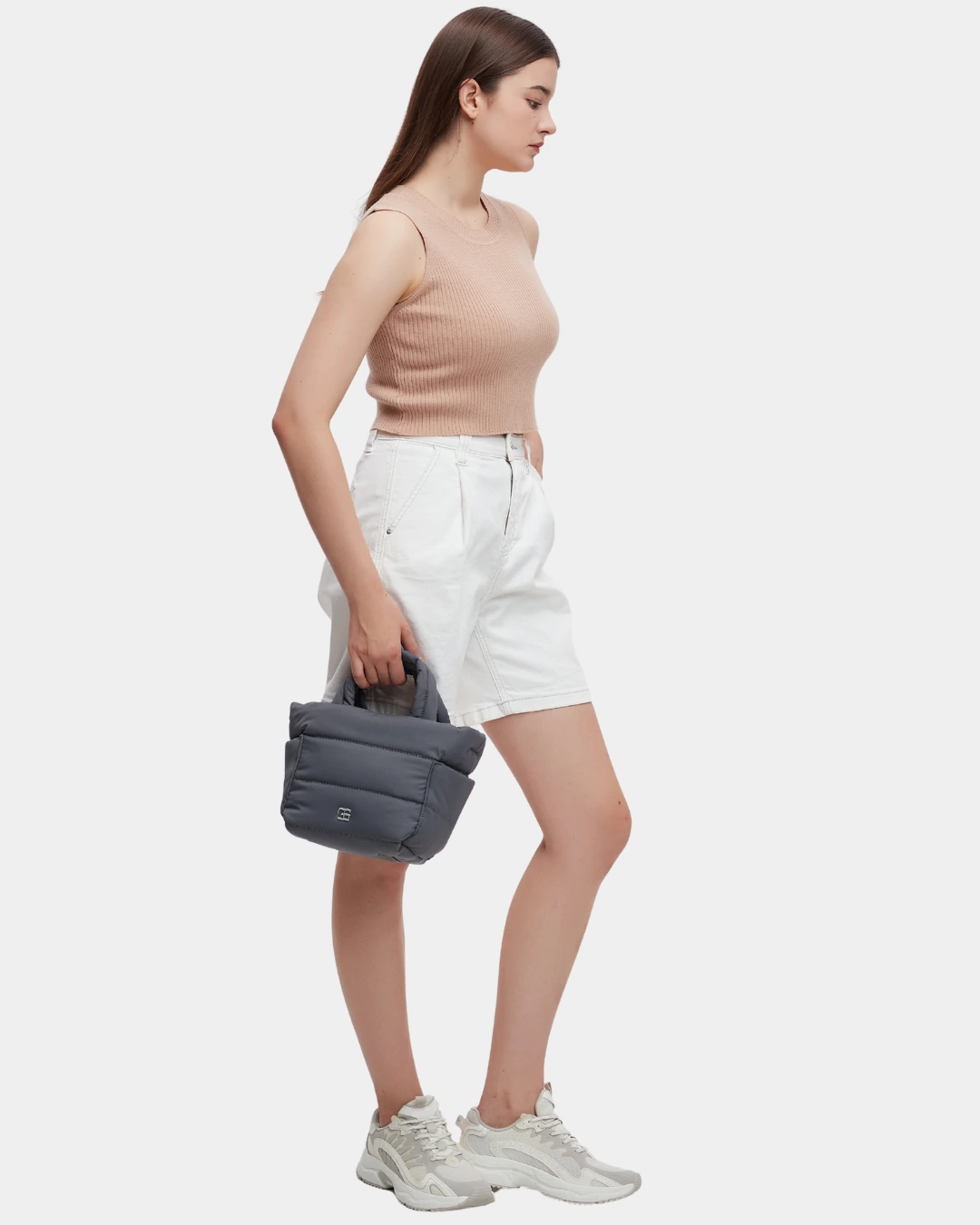 Reina Puffer Sling Bag (Dark Grey) - Image 8