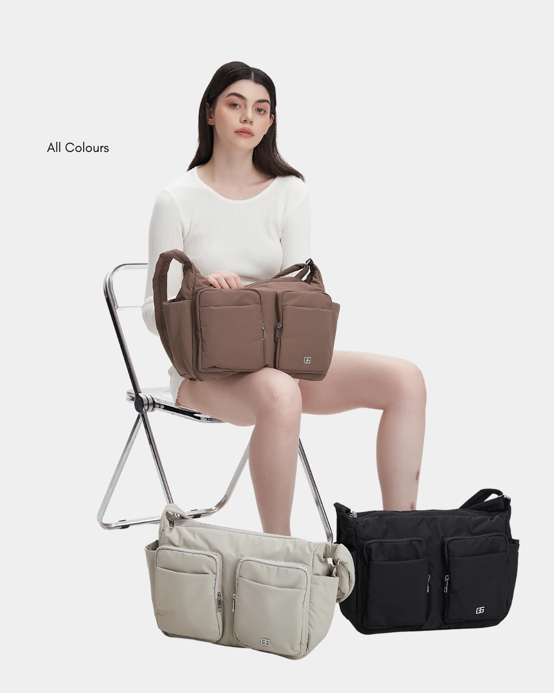 Mylah Nylon Puffer Sling Bag (Chocolate) - Image 8