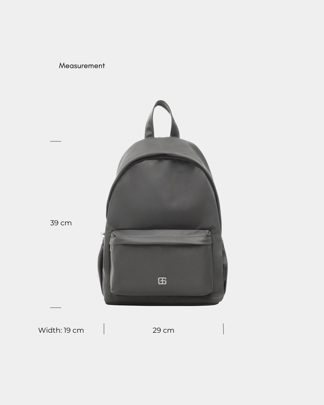 Kaylie Nylon Backpack (Grey) - Image 3
