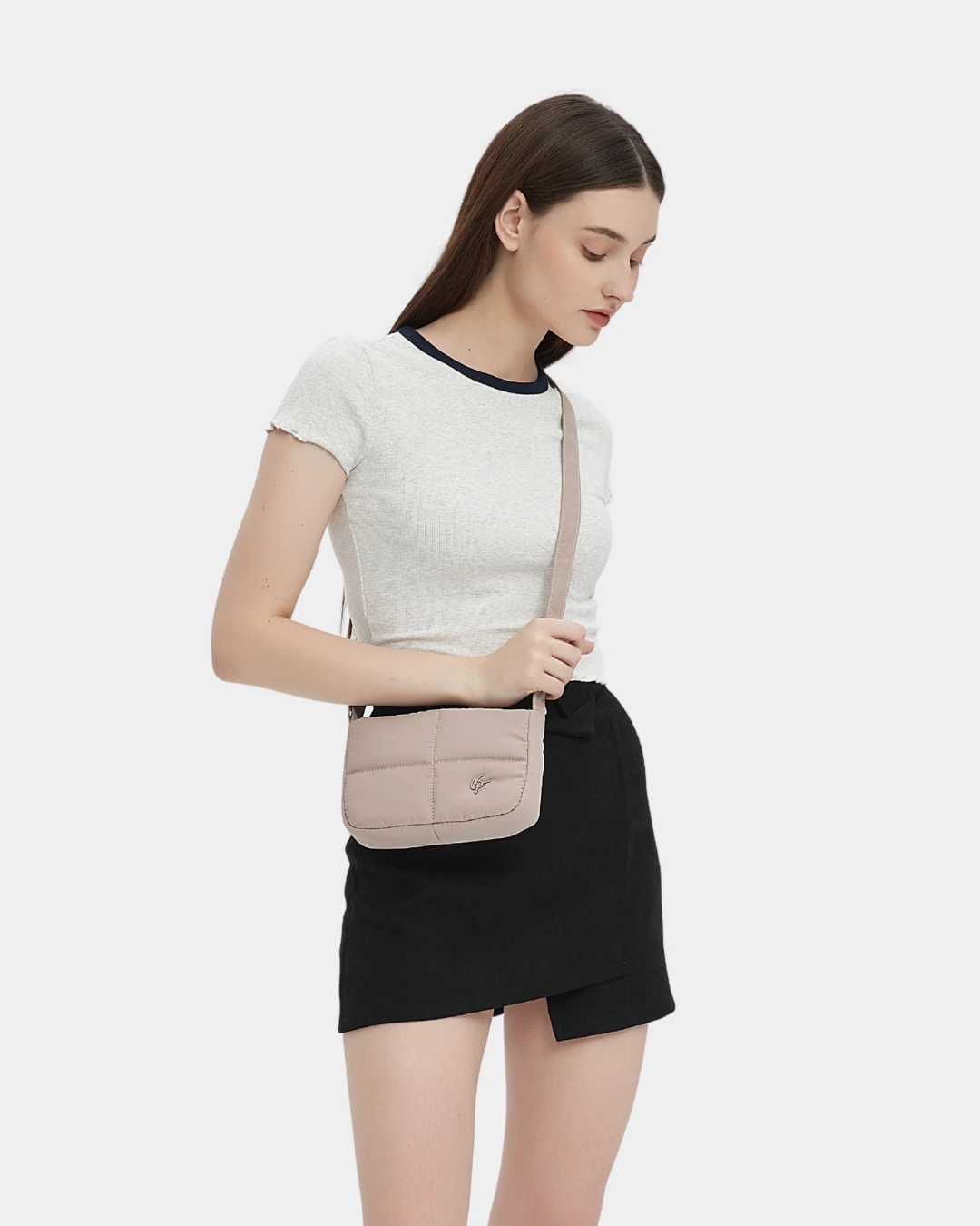 Waffle Mini Puffer Sling Bag (Latte) - Image 4