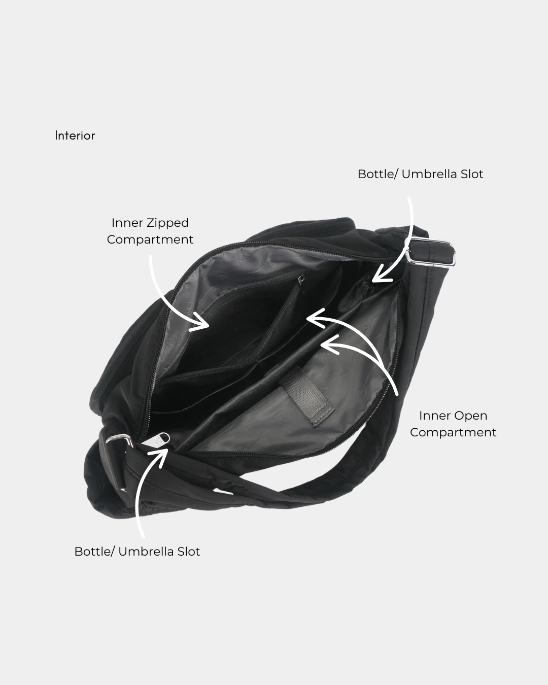 Mylah Nylon Puffer Sling Bag (Chocolate) - Image 5