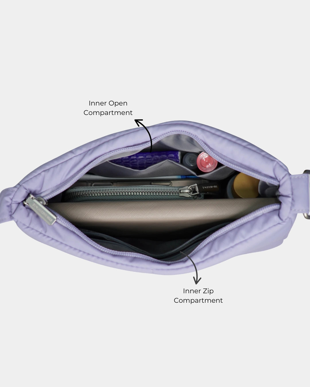 Waffle Medium Puffer Sling Bag (Palladian) - Image 2