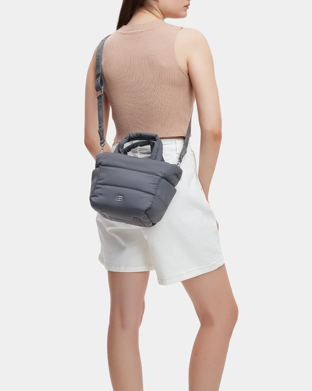 Reina Puffer Sling Bag (Dark Grey) - Image 7