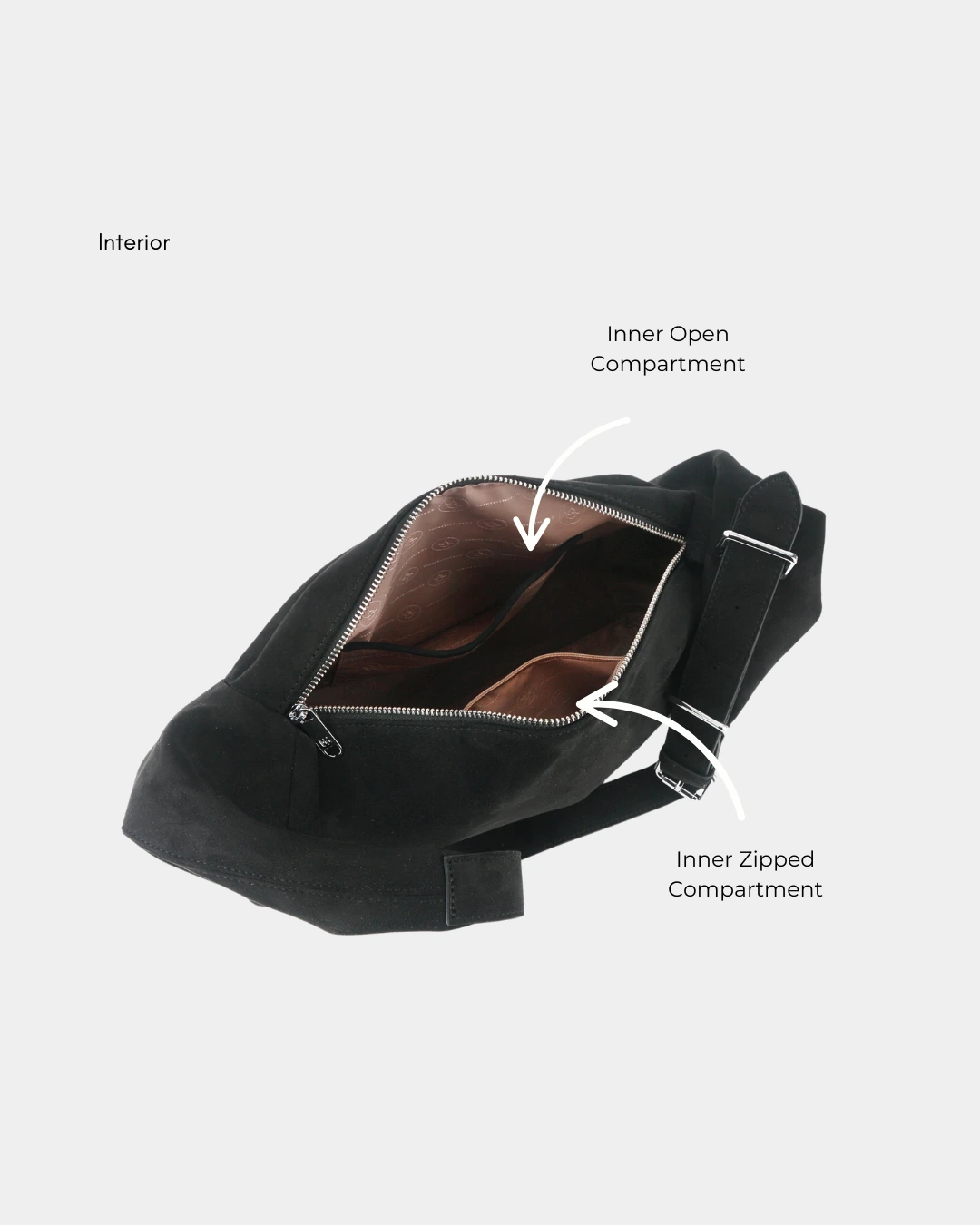 Elowen Suede Hobo Bag (Black) - Image 3