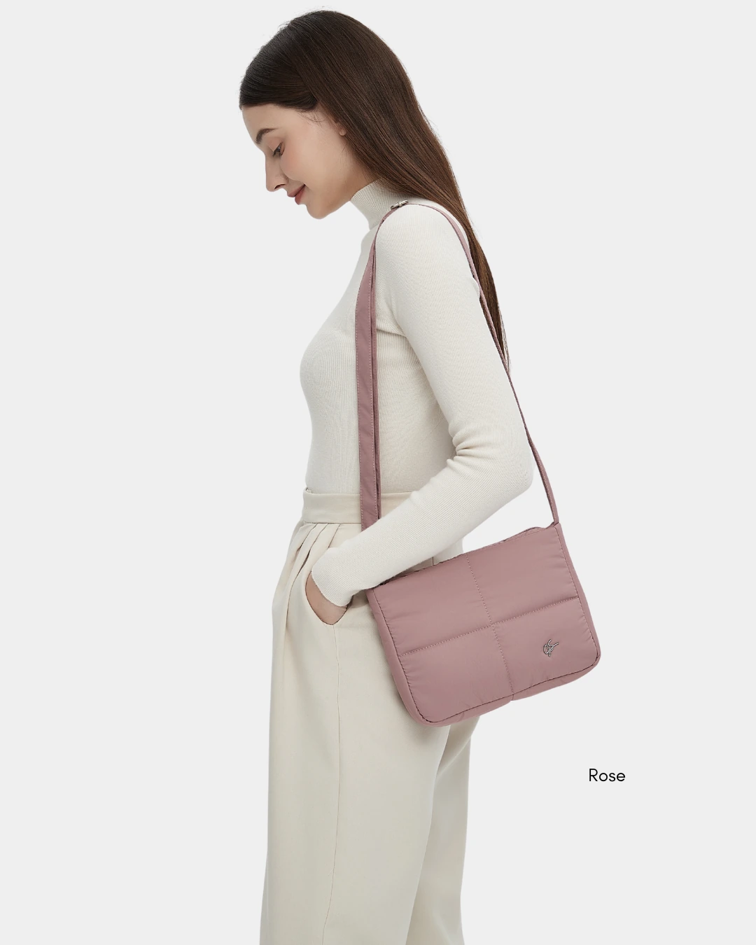 Waffle Medium Puffer Sling Bag (Palladian) - Image 14