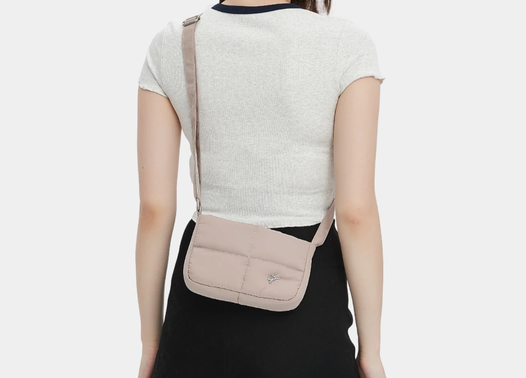 Waffle Mini Puffer Sling Bag (Latte)