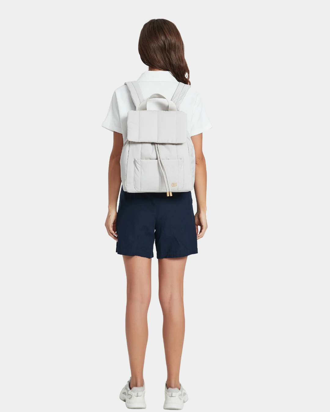 Leonda Puffer New Nylon Backpack A4 Sized (Ash Grey) - Image 7