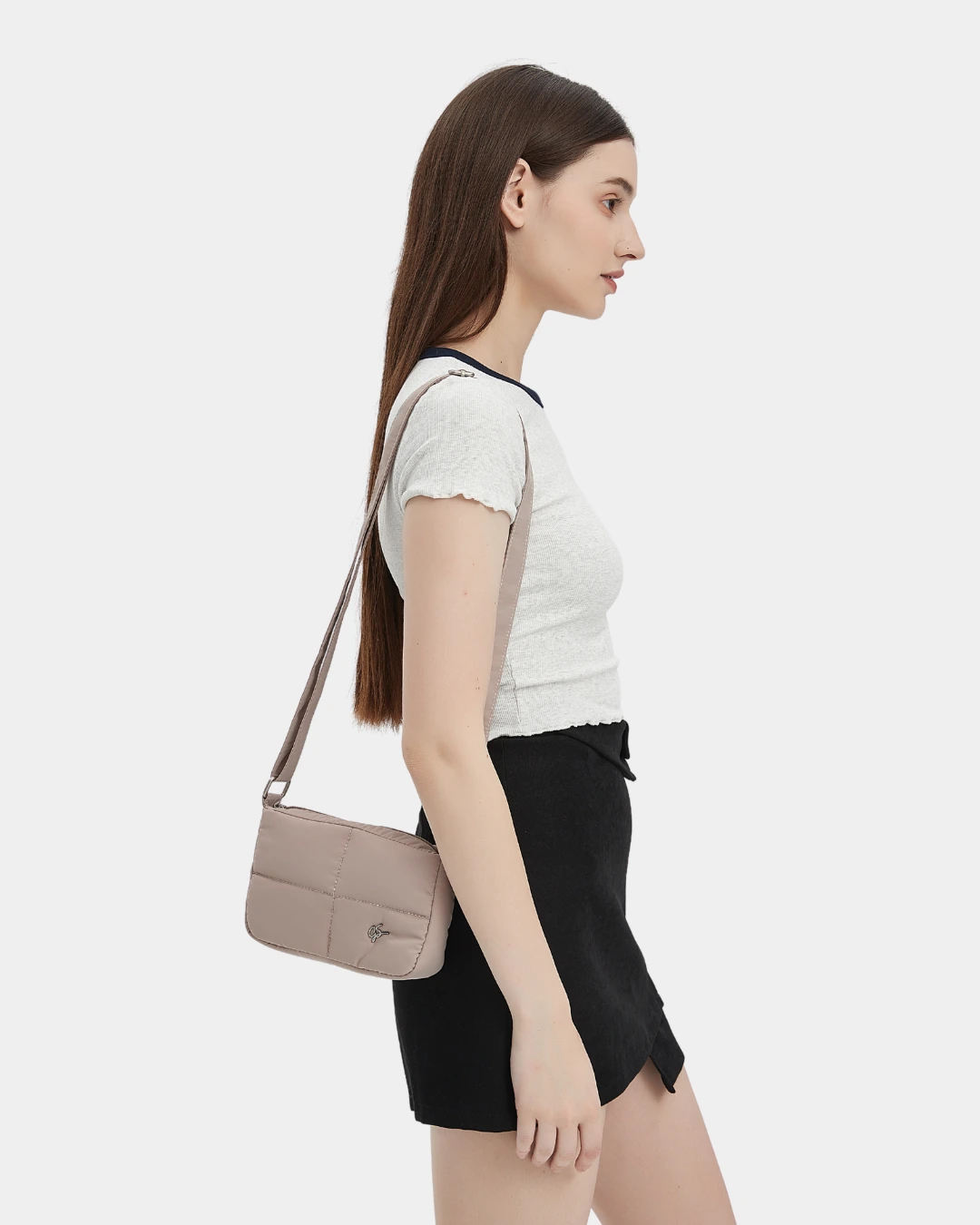 Waffle Mini Puffer Sling Bag (Latte) - Image 3