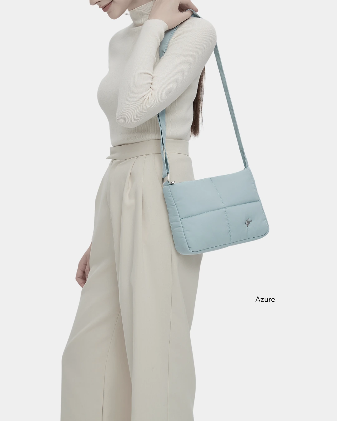 Waffle Medium Puffer Sling Bag (Palladian) - Image 11