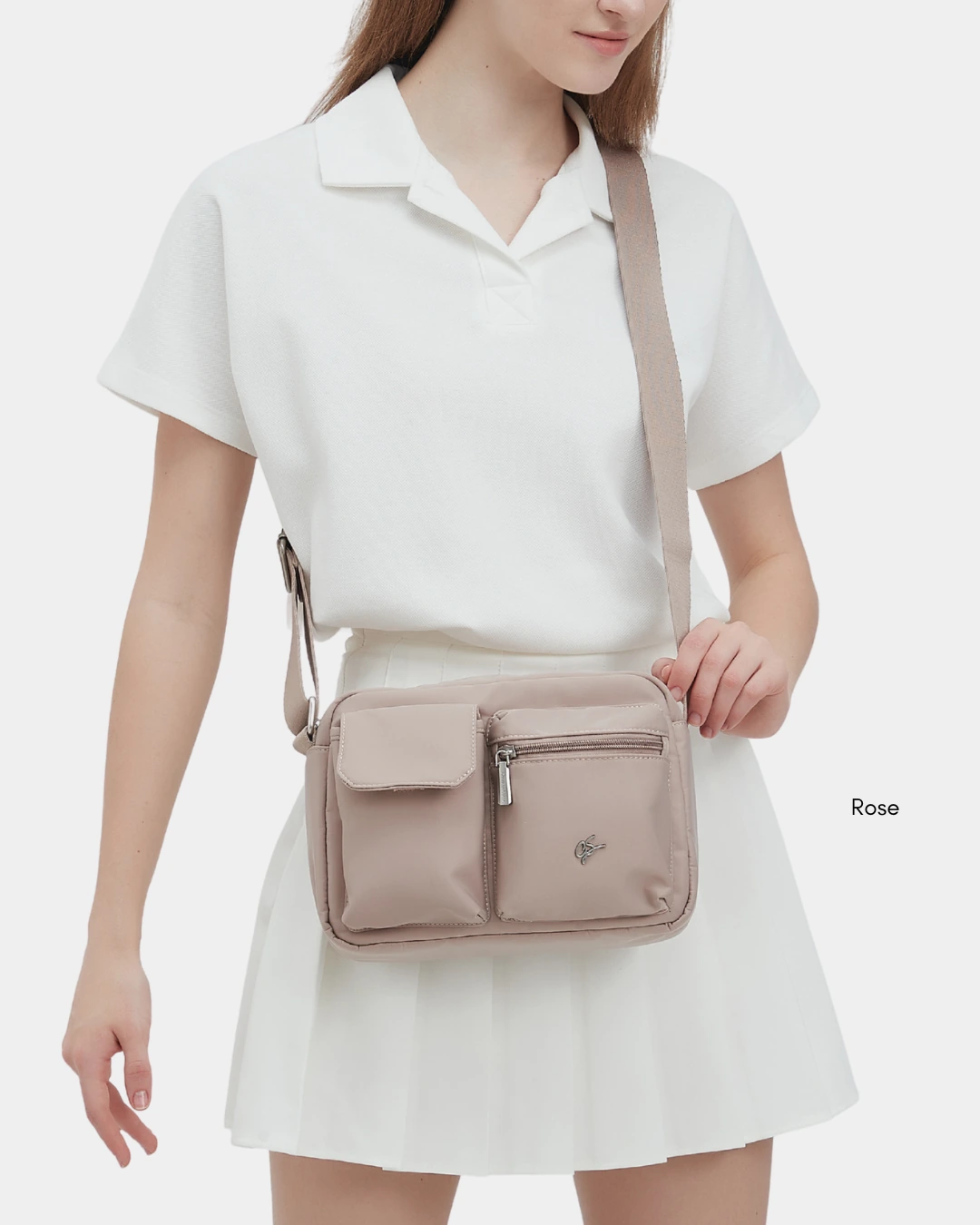 Zeon Nylon Sling Bag (Rose) - Image 13