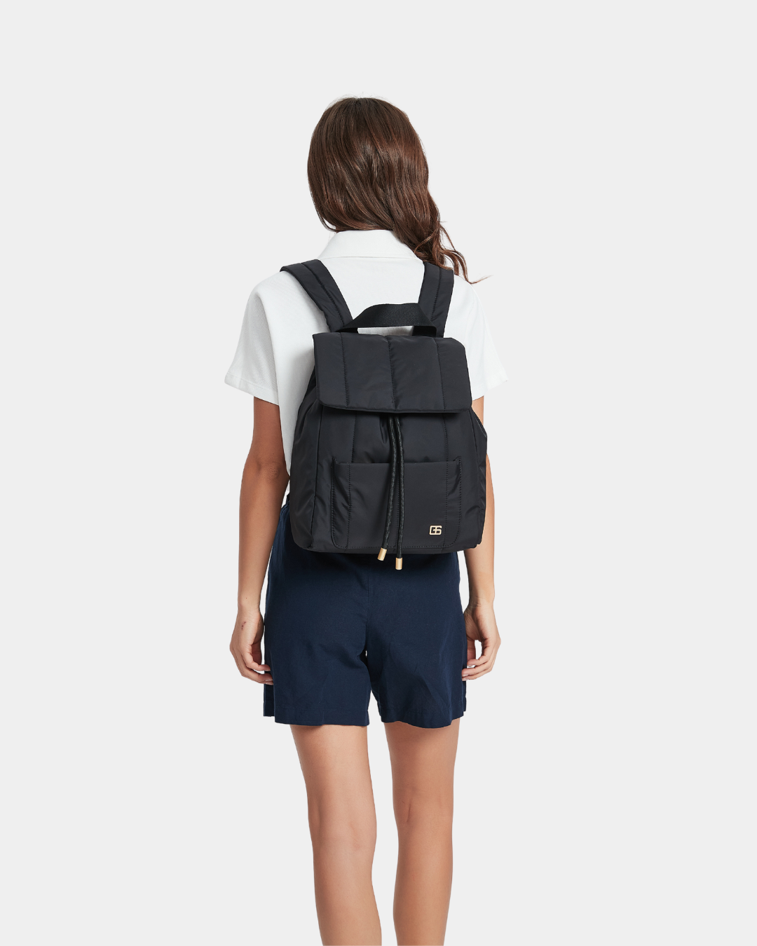 Leonda Puffer New Nylon Backpack A4 Sized (Black)