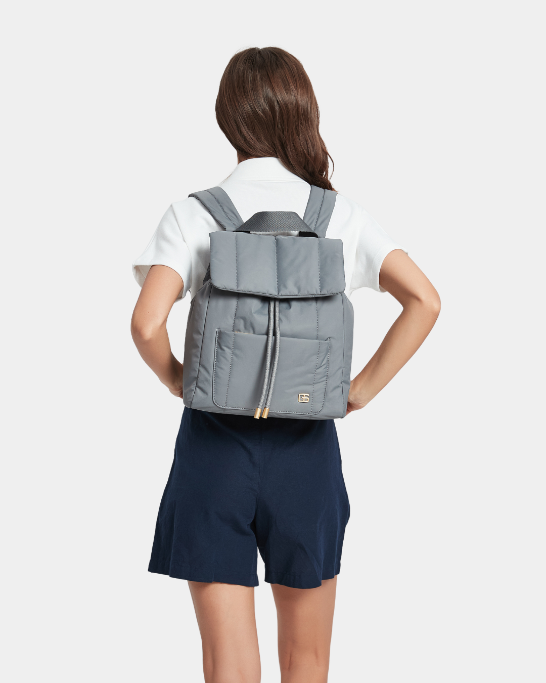 Leonda Puffer New Nylon Backpack A4 Sized (Dark Grey)