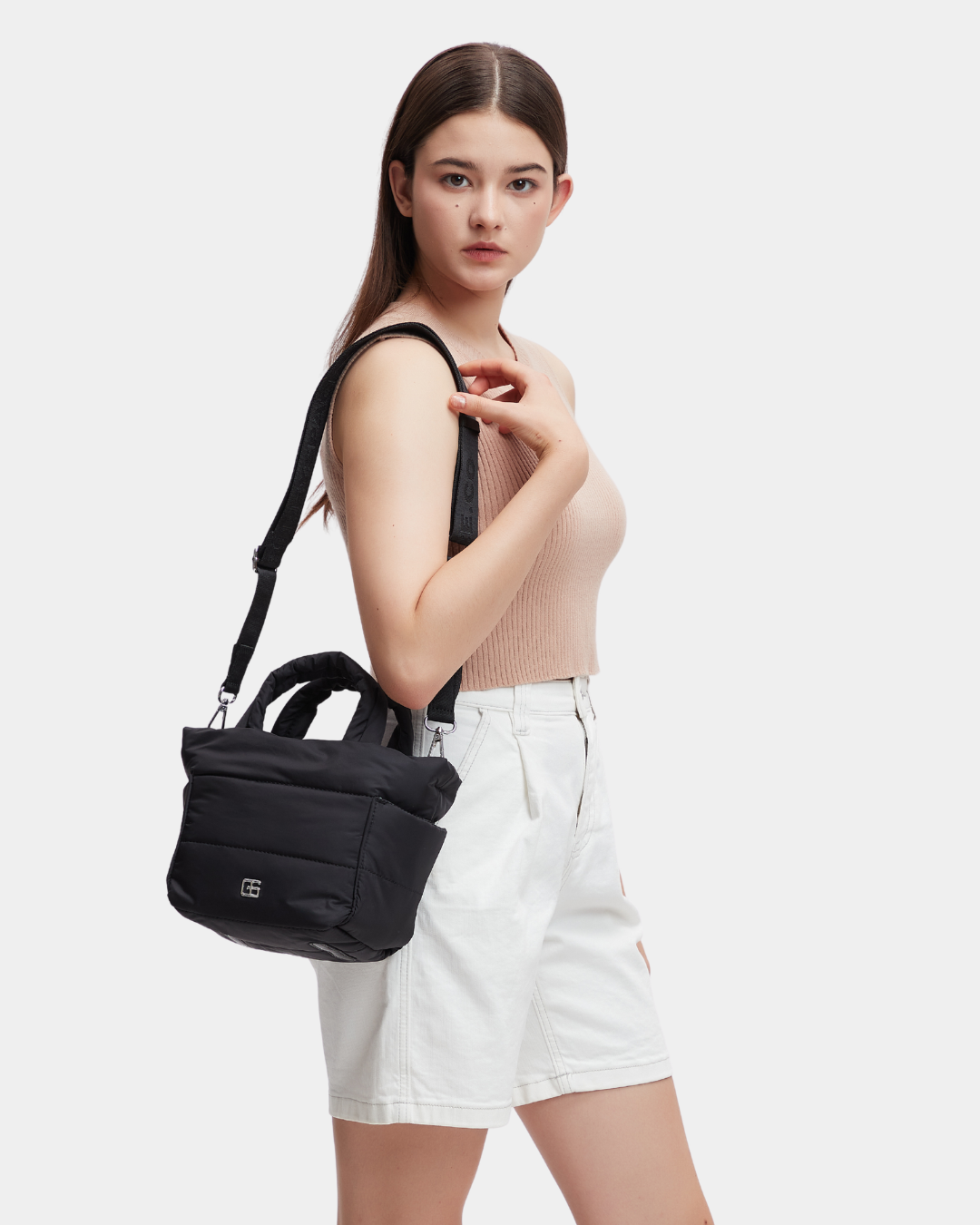 Reina Puffer Sling Bag (Black)
