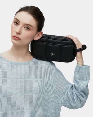 Cora Faux Leather Puffer Pouch