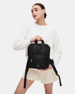 Effie Nylon Mini Backpack (Black)