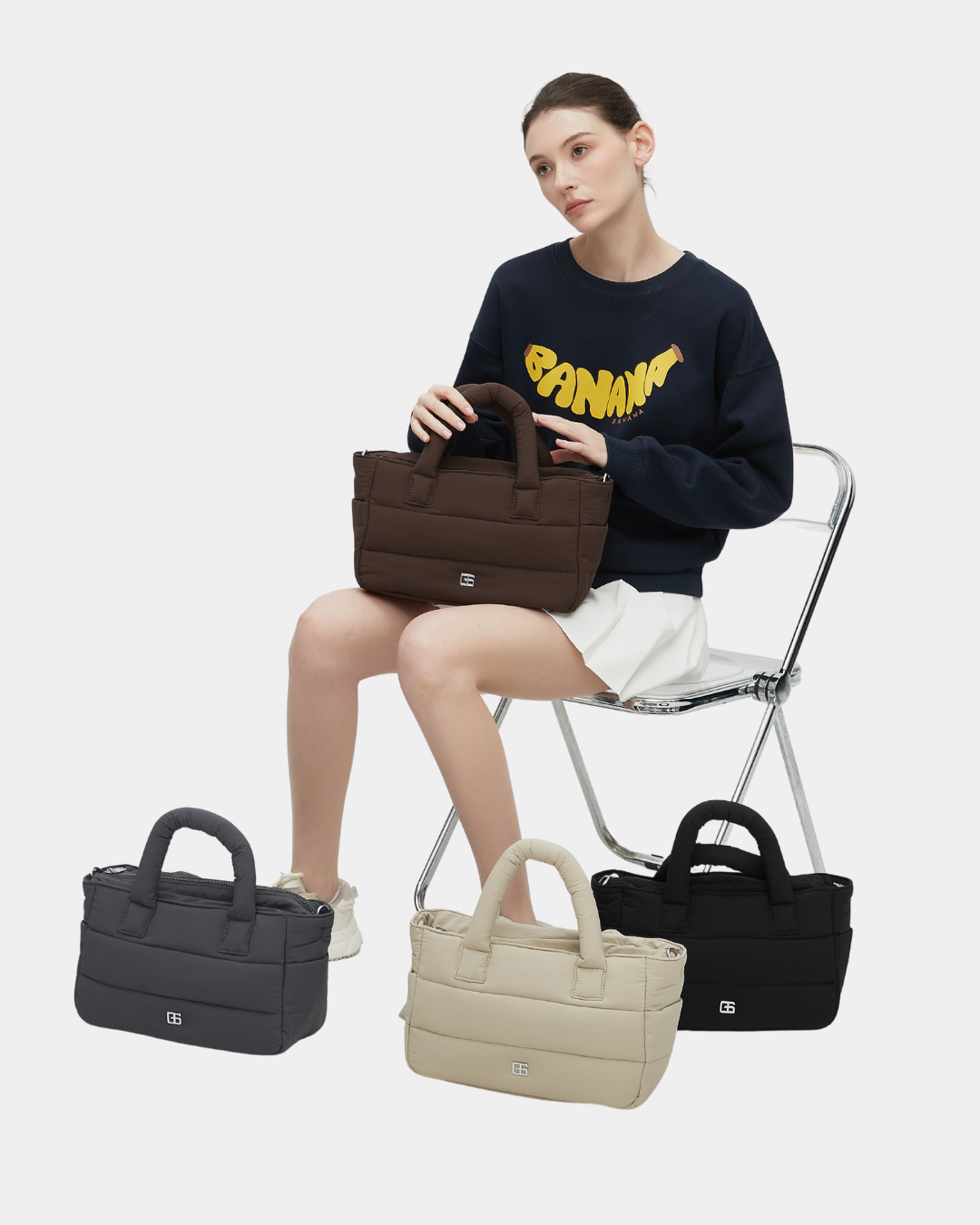 Novella Puffer Sling Bag (Oat) - Image 8