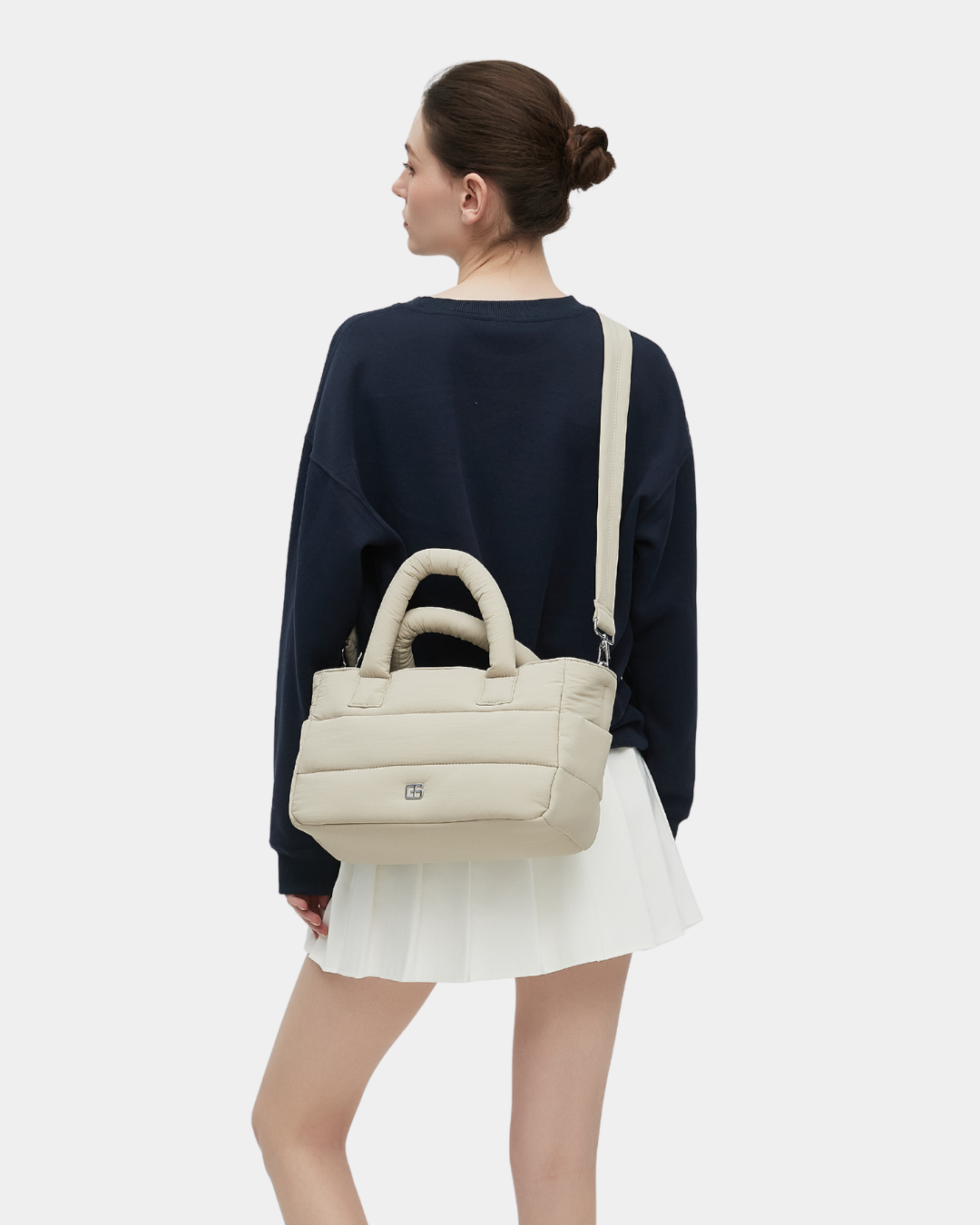 Novella Puffer Sling Bag (Oat) - Image 9