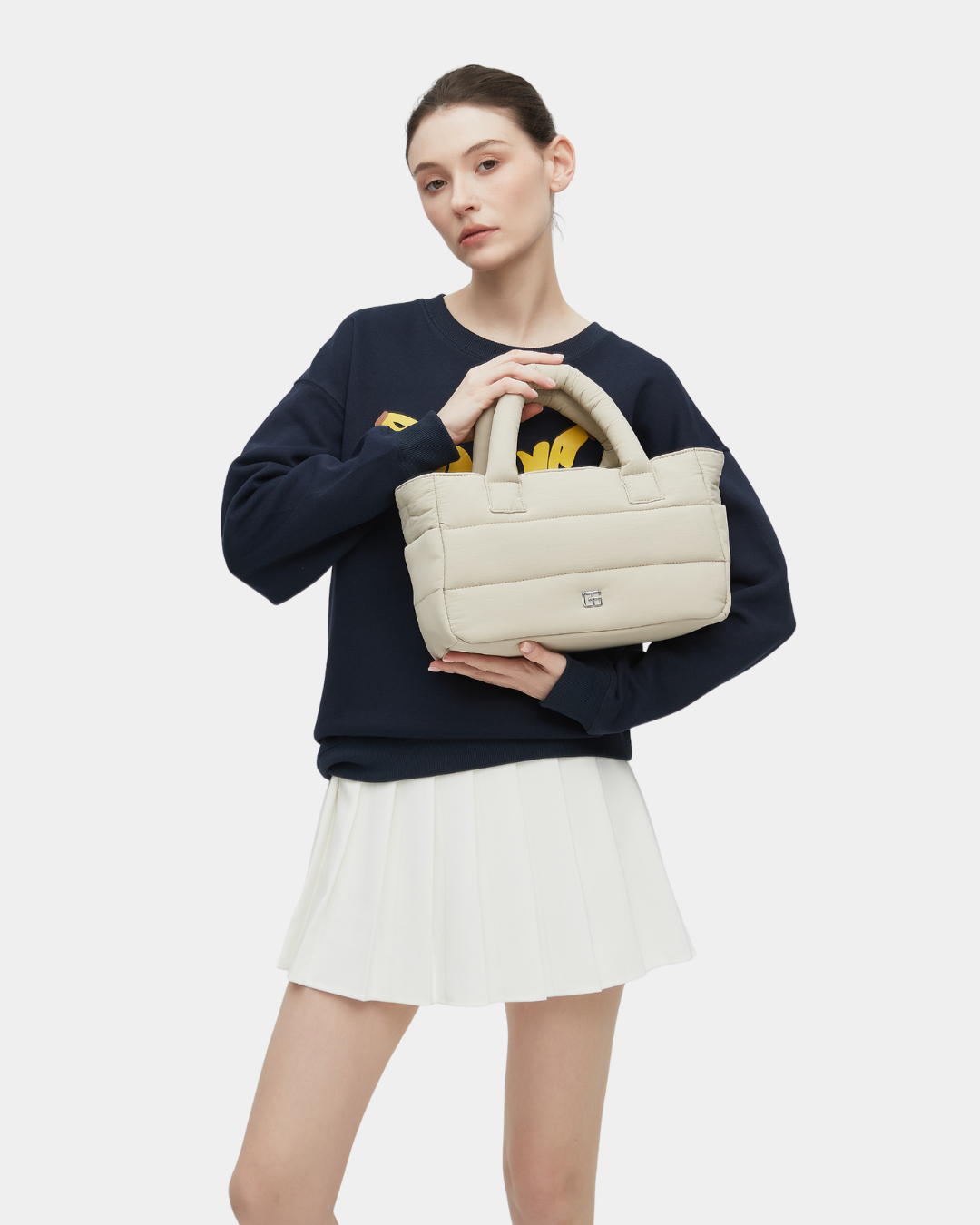 Novella Puffer Sling Bag (Oat) - Image 11